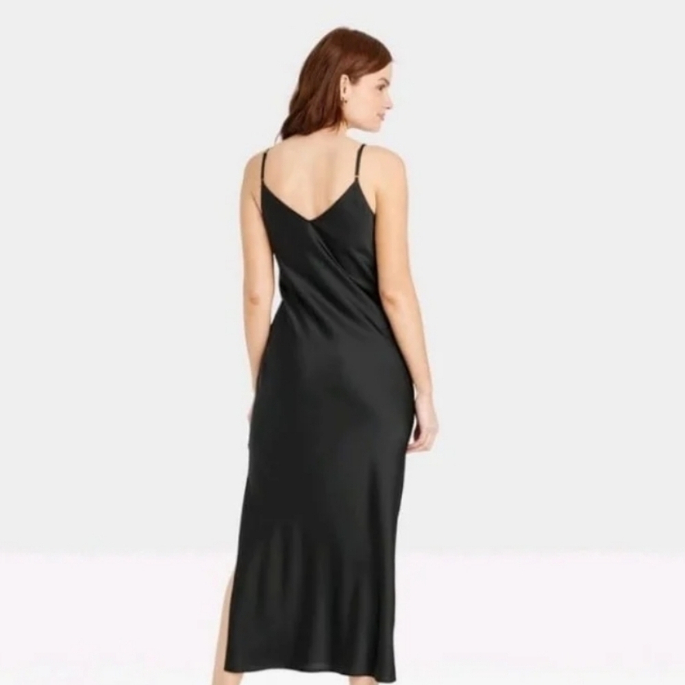 (41) New Day Black Midi Slip Dress Women's Size XL - Picture 2 of 5